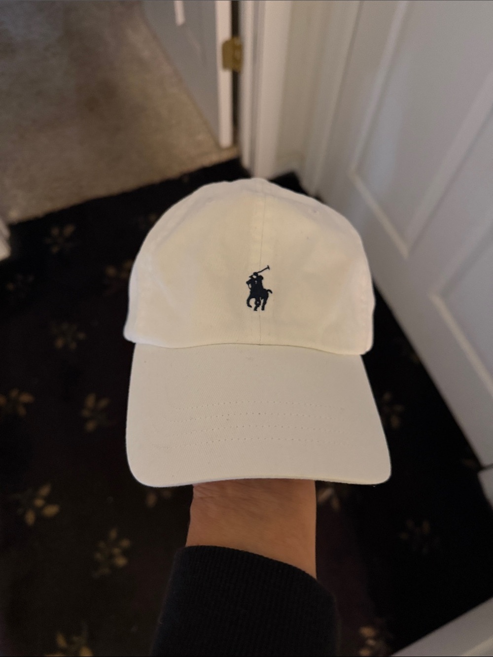 Polo by Ralph Lauren White Cap with Black Polo Player Embroidery